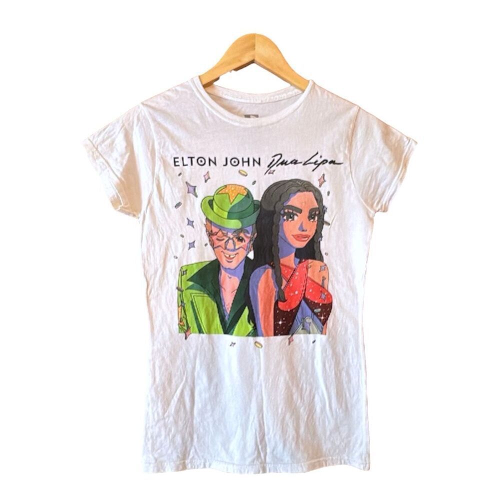 ELTON JOHN X DUA LIPA Cold Heart Collab Tee Official Merch